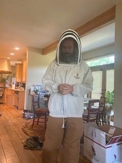 Bee Jacket with Veil - Natural Canvas Bee Suit Jacket with Elastic Waist & Cuffs, YKK Brass Zippers, 3 Utility Pockets. Removable Hood Interchangeable with Forest Beekeeping Suit customer photo 2