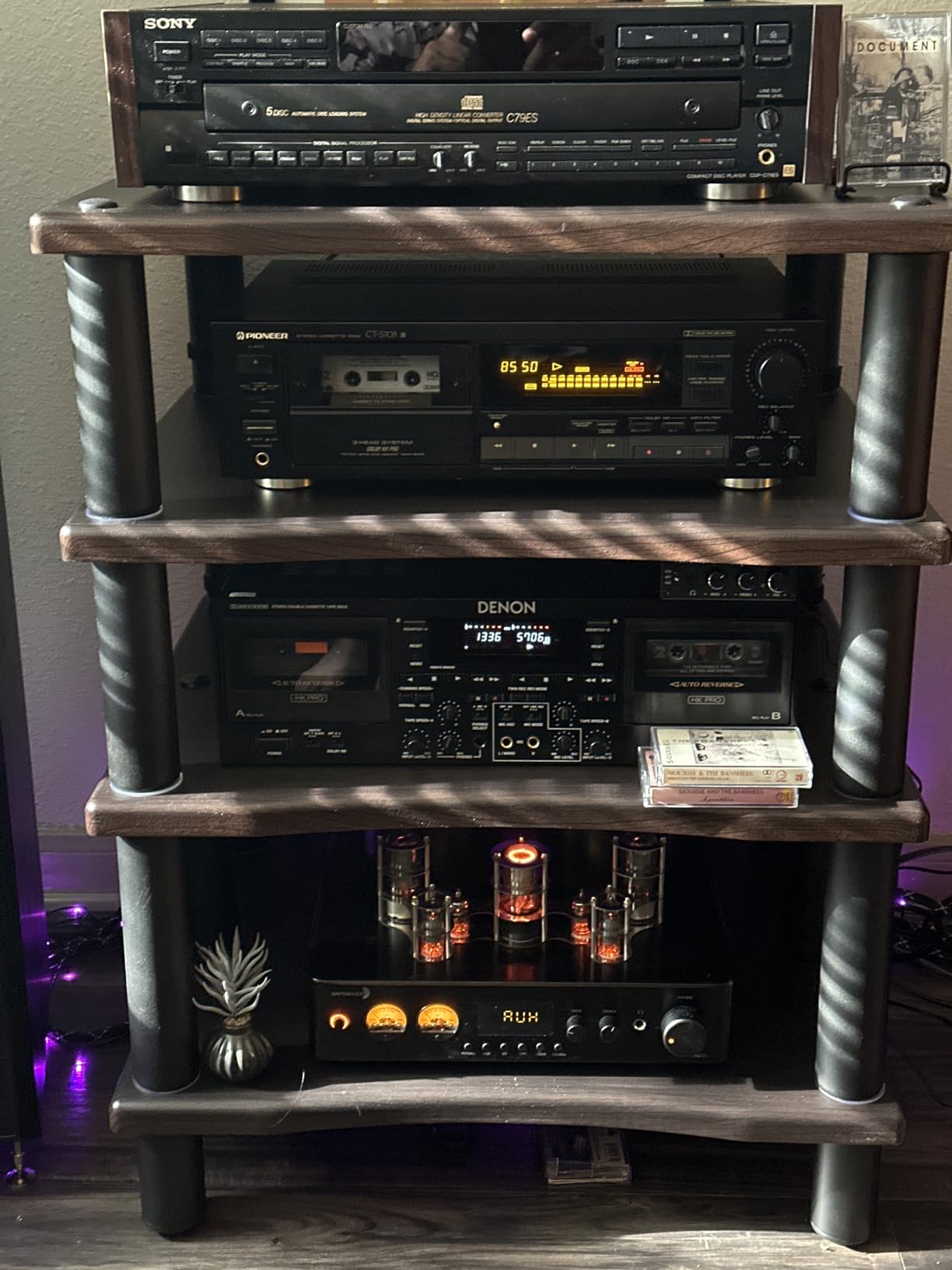 Monolith 4 Tier Shelf Audio Stand - Open Air Storage, Modular Design, Sturdy, Compatible with Bose, Polk, Sony, Yamaha, Pioneer and Others, Black customer photo 1