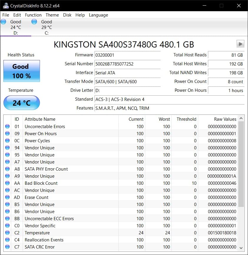 Kingston 960GB A400 SATA3 2.5