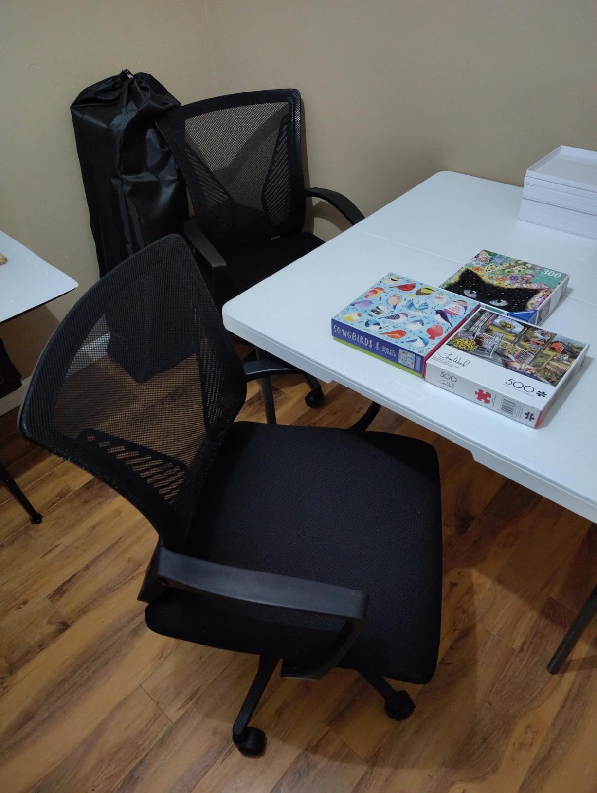 Furmax Office Chair Ergonomic Computer Desk Mesh Chair Mid Back Swivel Lumbar Support with Armrest, Black customer photo 1