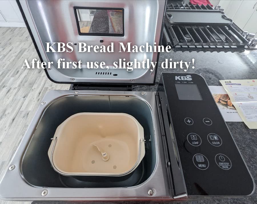KBS Pro 710W 2LB Bread Maker, Stainless Steel 17-in-1 Smart Bread Machine with Healthy Ceramic Pan, Automatic Nut Dispenser, Tempered Glass Touch Panel, 3 Crust Colors, 15H Timer& Keep-Warm, Recipes customer photo 1