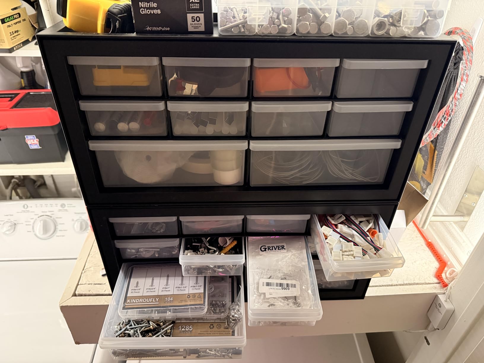 IRIS USA Small Parts Storage Cabinet, Made in USA, 44-Drawer Organizer for Screws, Nuts, Bolts, Electronics, Hardware, Beads, Crafts, Stackable Garage Storage - Black customer photo 1