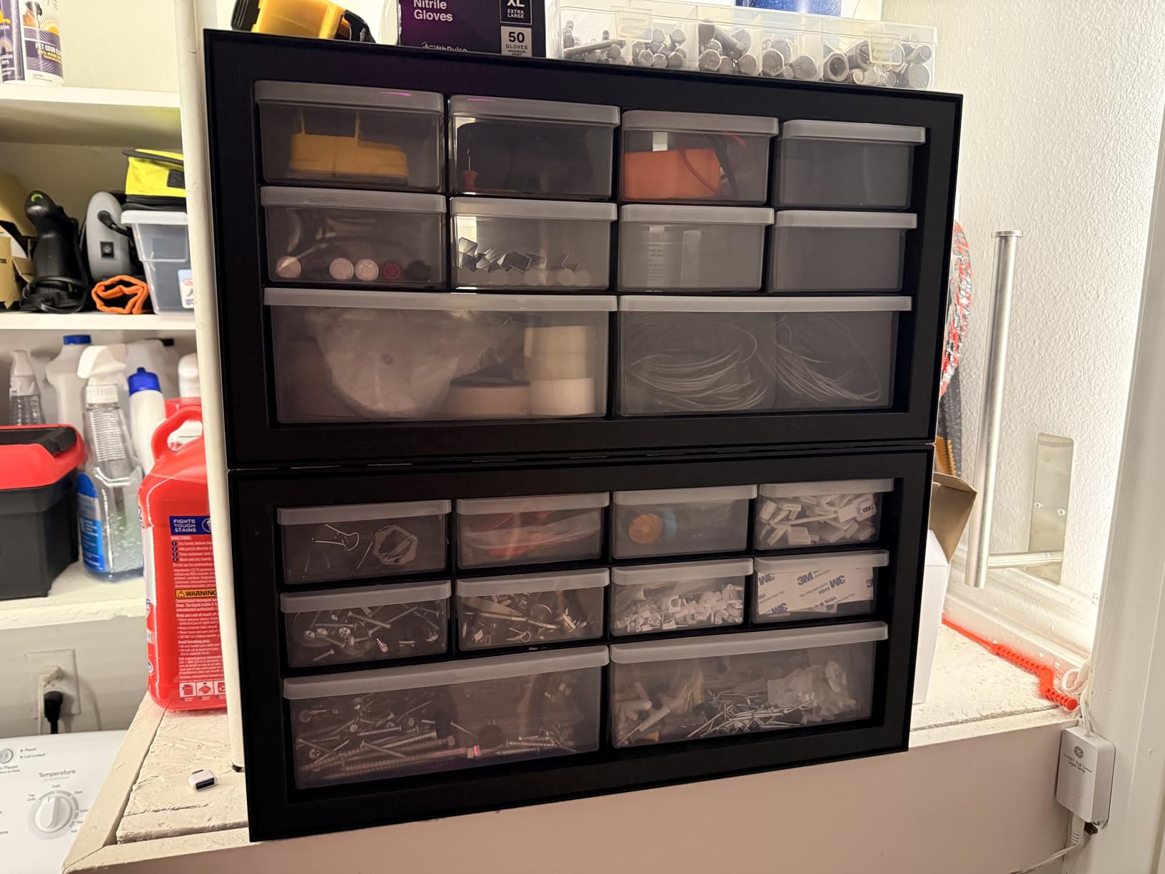 IRIS USA Small Parts Storage Cabinet, Made in USA, 44-Drawer Organizer for Screws, Nuts, Bolts, Electronics, Hardware, Beads, Crafts, Stackable Garage Storage - Black customer photo 2