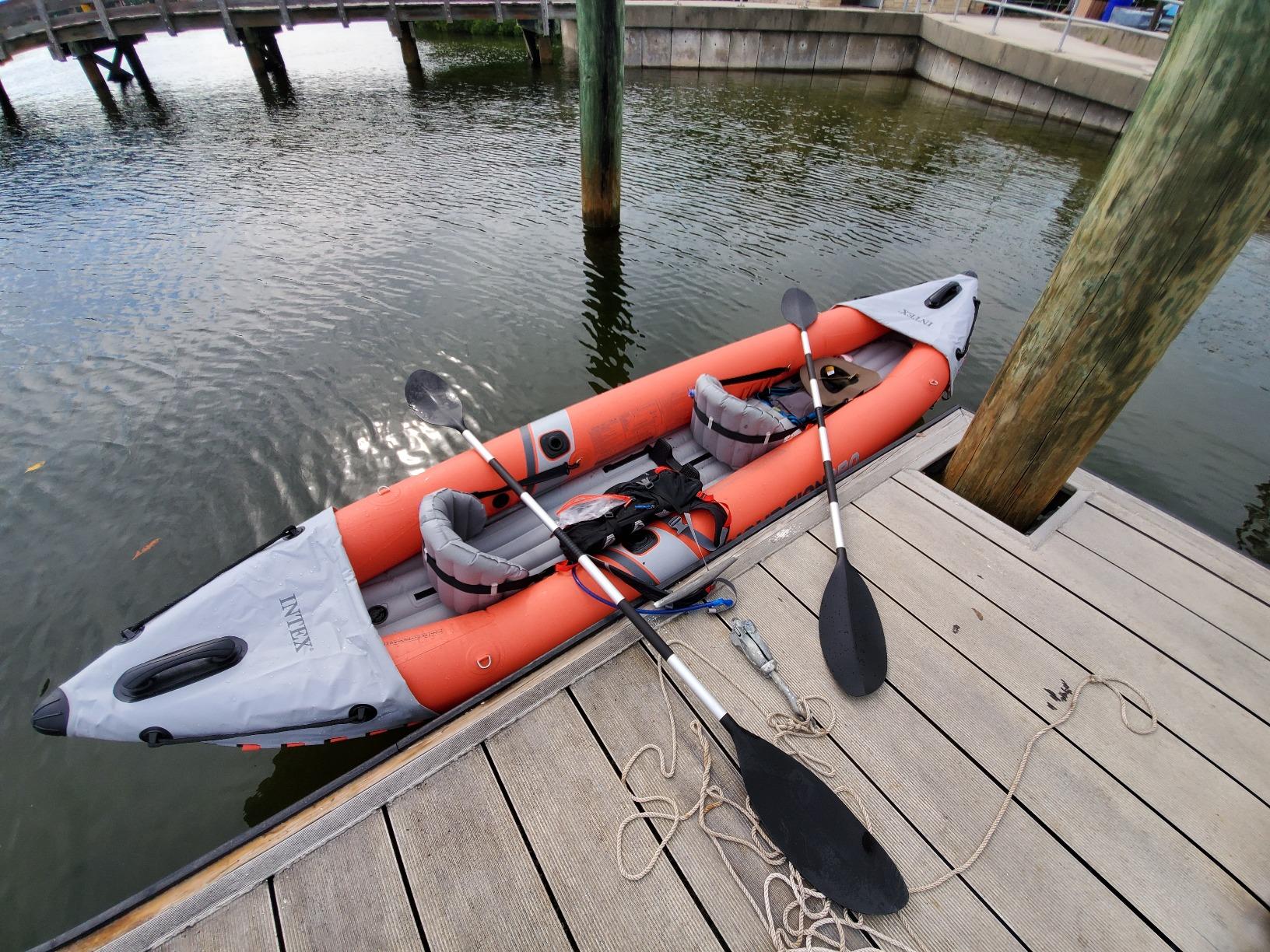 INTEX Excursion Pro K2 Inflatable Kayak Set: Includes Deluxe 86in Kayak Paddles and High-Output Pump - SuperTough PVC - Adjustable Bucket Seat - 2-Person - 400lb Weight Capacity customer photo 2