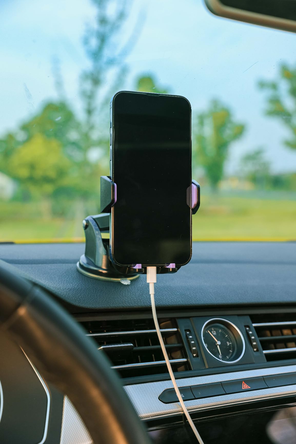 VANMASS【85+LBS Strongest Suction & Military-Grade Ultimate Car Phone Mount【Patent & Safety Certs】 Cell Phone Holder for Dash Windshield Vent for iPhone 17 Pro Max Automobile Accessory Kits,Ink Black customer photo 2