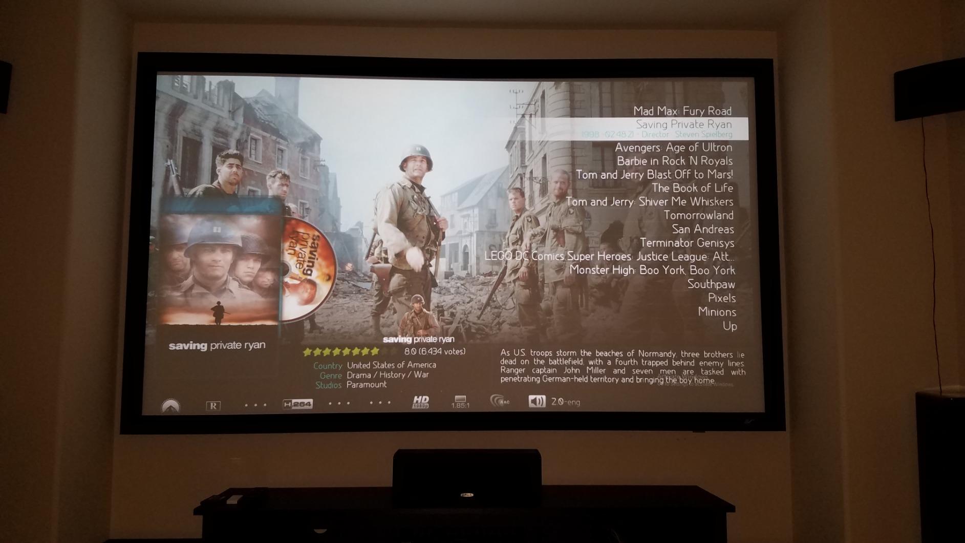 Akia Screens Fixed Frame Projector Screen 120-Inch, 16:9, Wall Mount, CINEWHITE UHD-B, 4K/8K Ready, Indoor Home Theater customer photo 2
