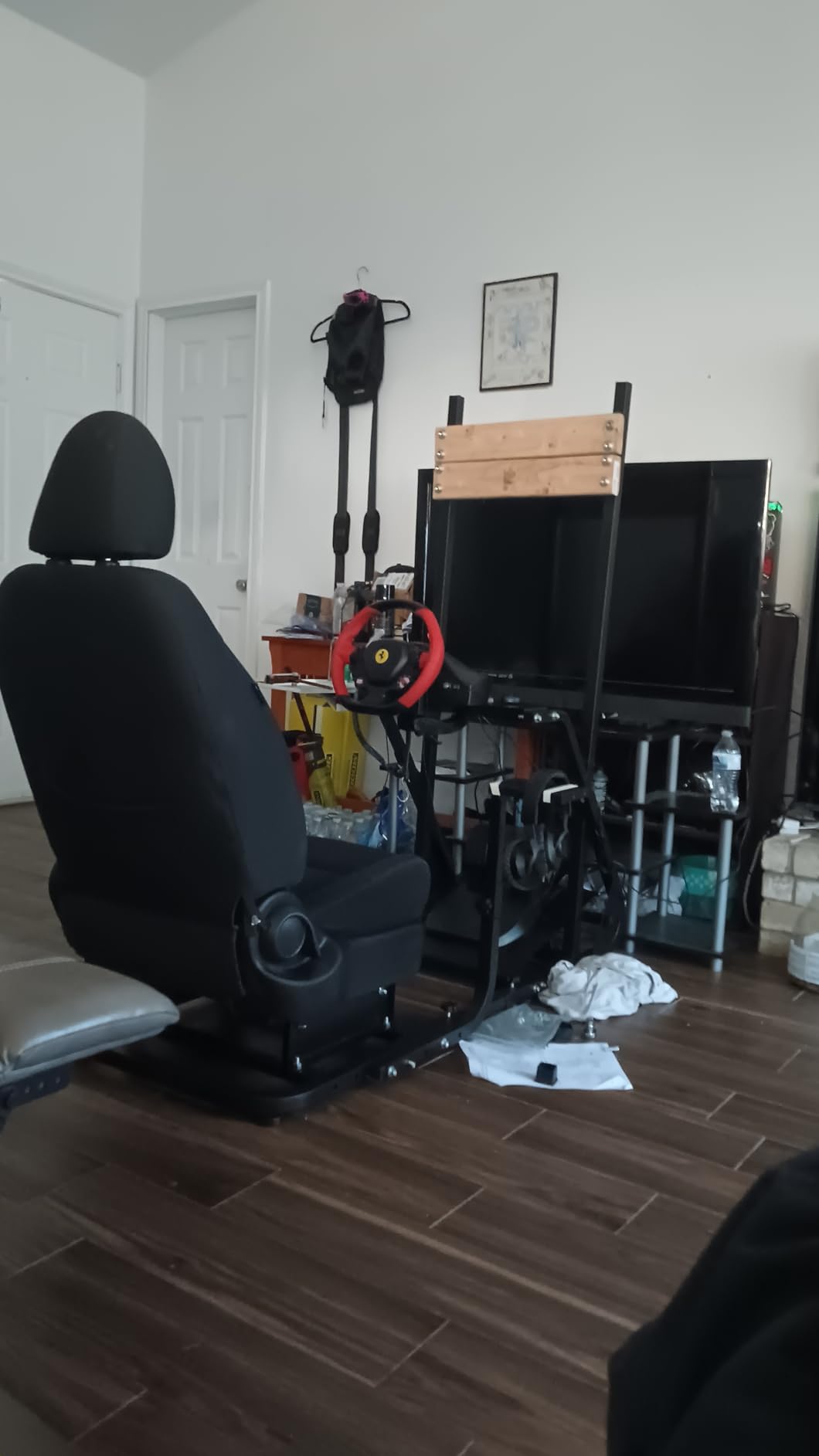 Marada Reinforced Stabilizing Racing Steering Wheel Cockpit Fit for Fanatec, for PXN, for Thrustmaster, for Logitech Device Adjustable Driving Simulator Stand customer photo 2