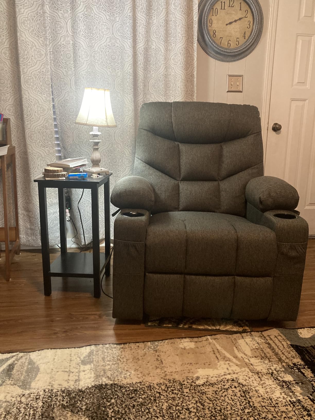 MCombo Power Lift Recliner Chair with Extended Footrest for Elderly People, Fabric 7287/7087 (Brown, Medium) customer photo 1