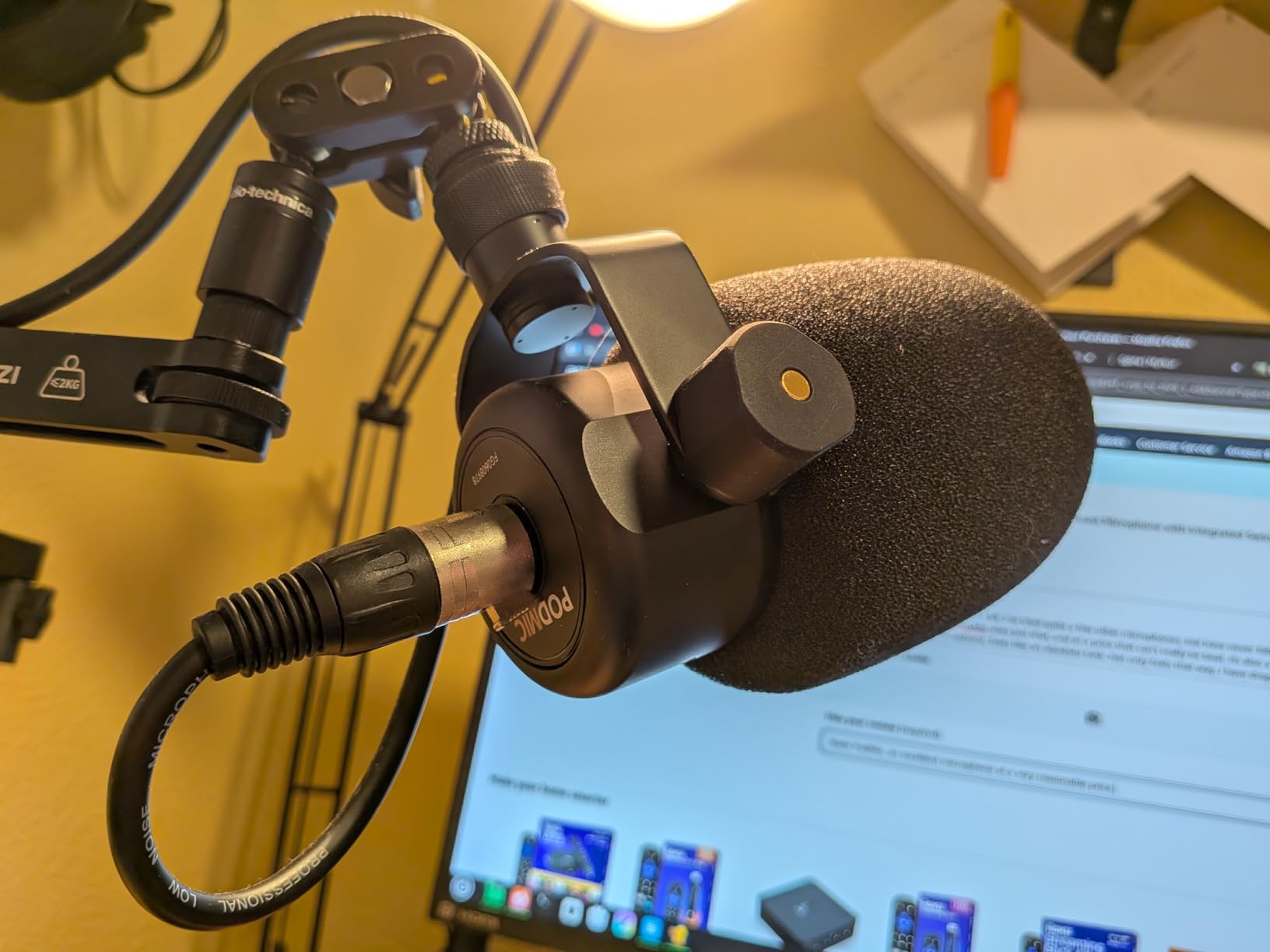 RØDE PodMic Cardioid Dynamic Broadcast Microphone - XLR Output ONLY, Requires Audio Interface (RØDECaster or similar). For USB Plug-and-Play, see PodMic USB. customer photo 2