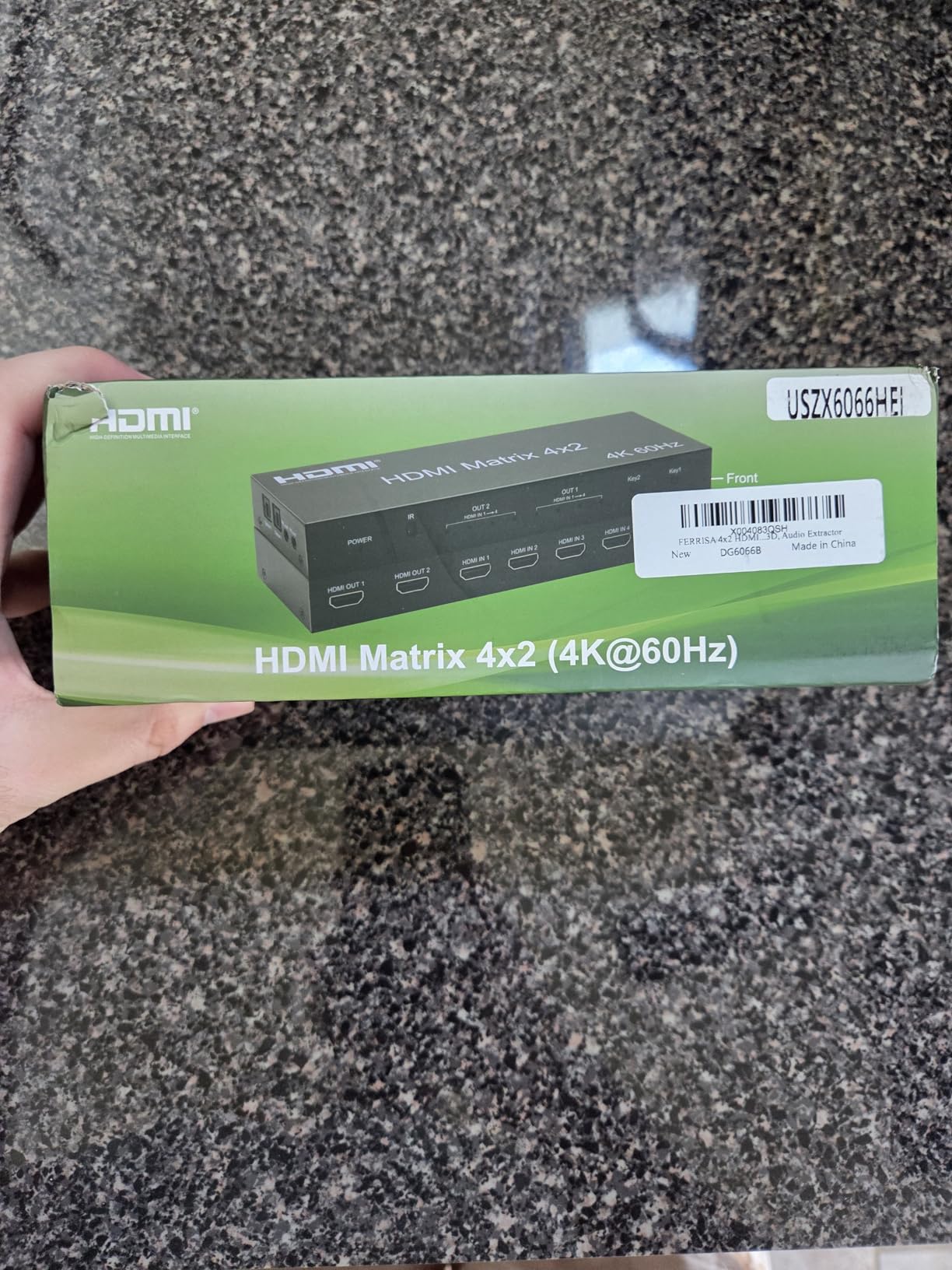 FERRISA 4x2 HDMI Matrix Switch, 4 in 2 Out Matrix HDMI Video Switcher Splitter +Optical & L/R Audio Output,Support Ultra HD 4K, 3D 1080P, Audio EDID Extractor with IR Remote Control customer photo 2