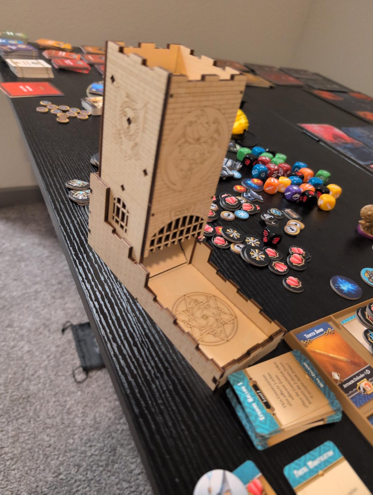 CZYY Castle Dice Tower with Tray Wood Laser Cut Dragon Carving customer photo 1