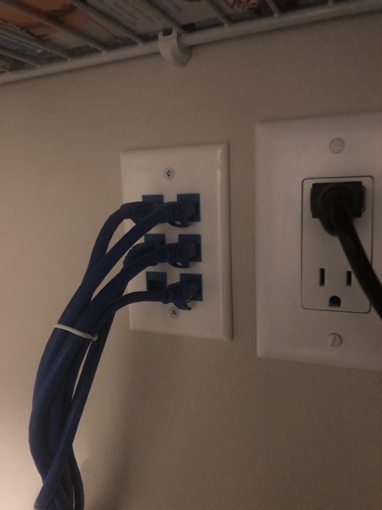 Cat 6 Ethernet Wall Plate 6 Port,Ethernet Wall Plate Female-Female Removable Compatible with Cat7/6/6e/5/5e Ethernet Devices -Blue customer photo 1