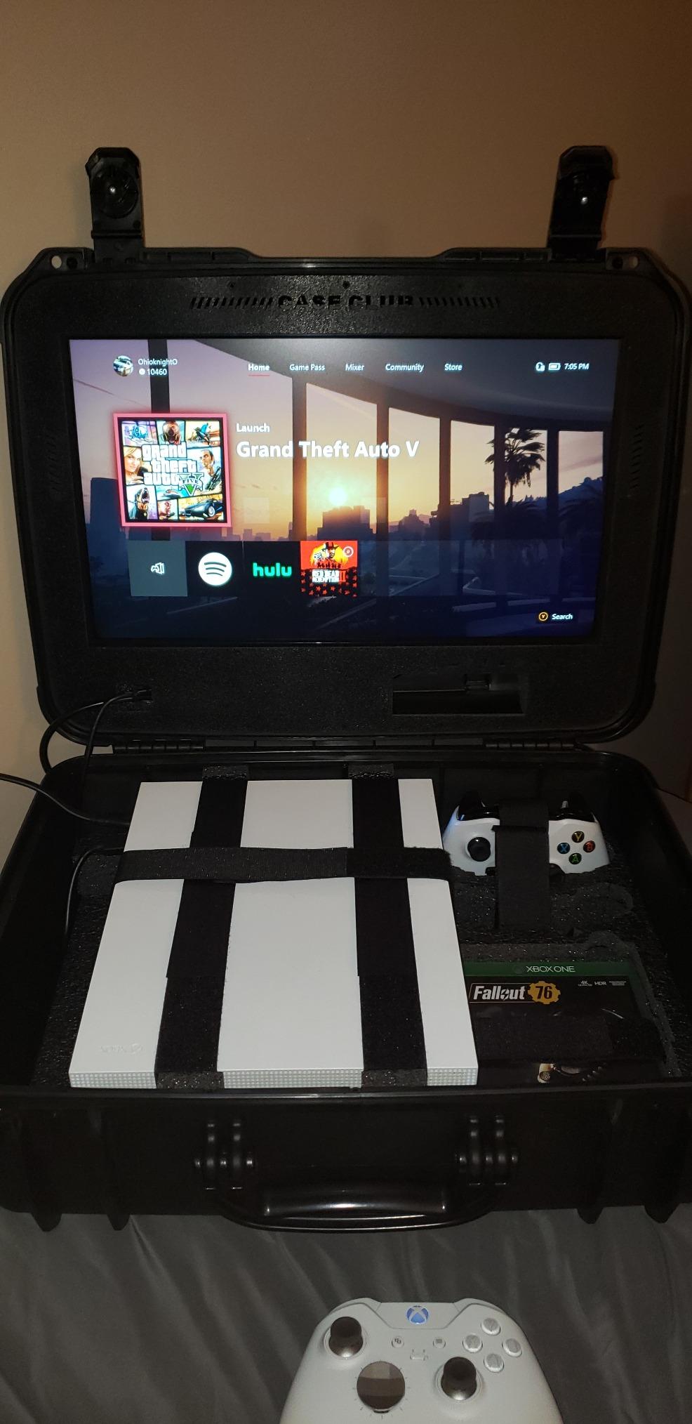 Case Club Waterproof Gaming Station to fit Xbox One X/S. Portable Gaming Station with Built-in Monitor & Storage for Controllers & Games, Gen 2 customer photo 1