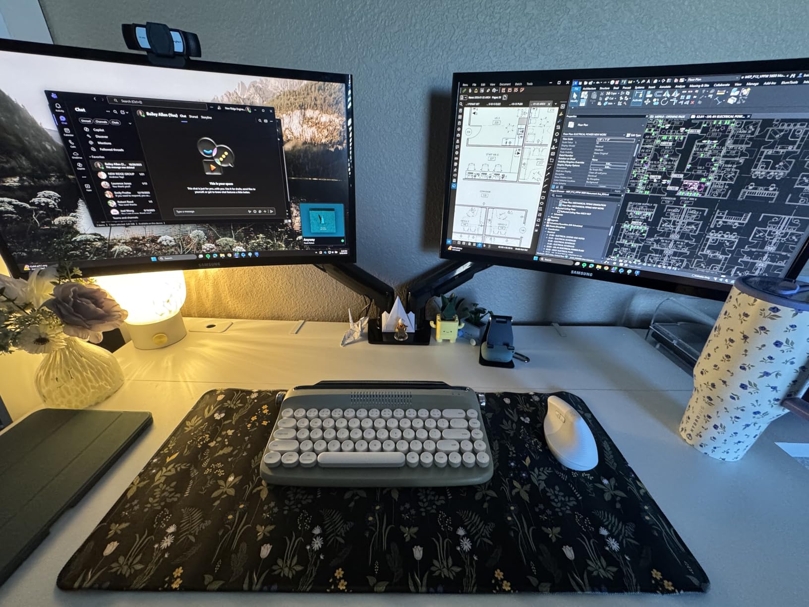 HUANUO FlowLift™ Dual Monitor Stand, Fully Adjustable Gaming Monitor Desk Mount for 13-32