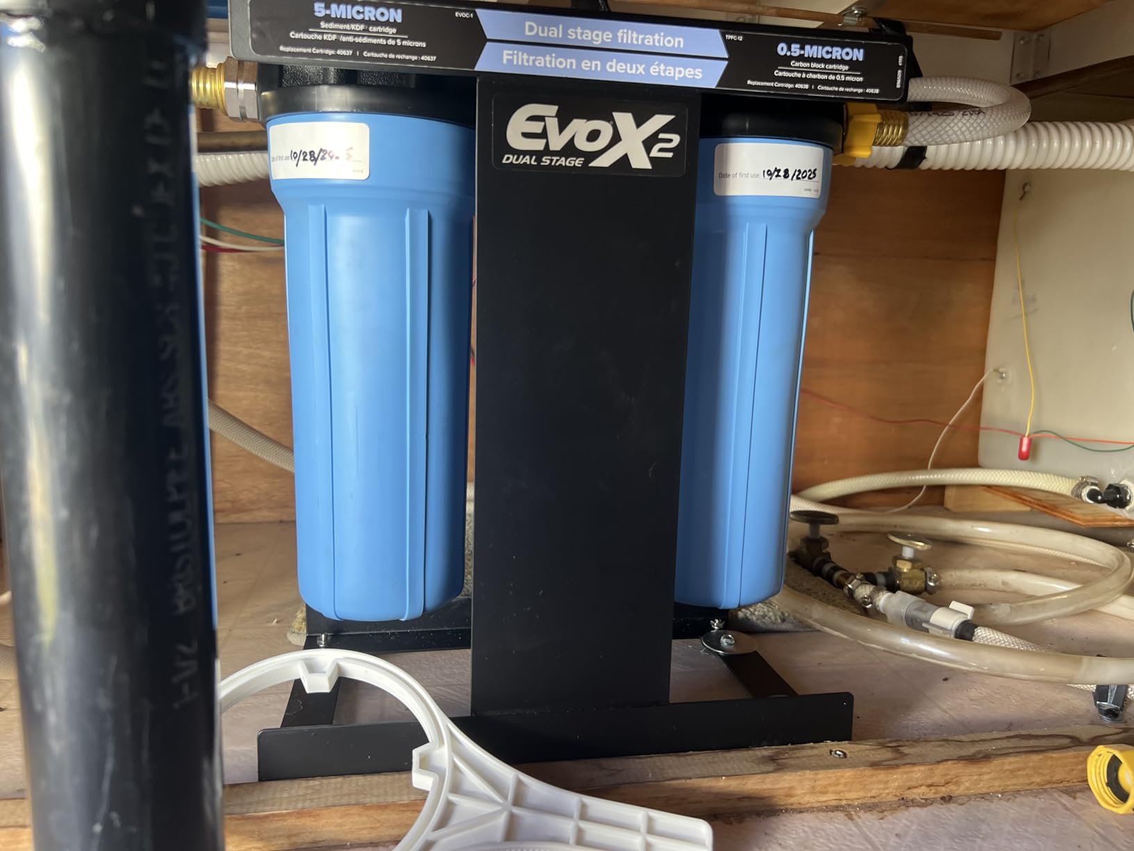 Camco EVO X2 Dual Stage Camper/RV Water Filter Kit - 2 Stage Filtration w/KDF & GAC - Filters Out Bad Taste, Odors, Lead, Bacteria & More customer photo 1