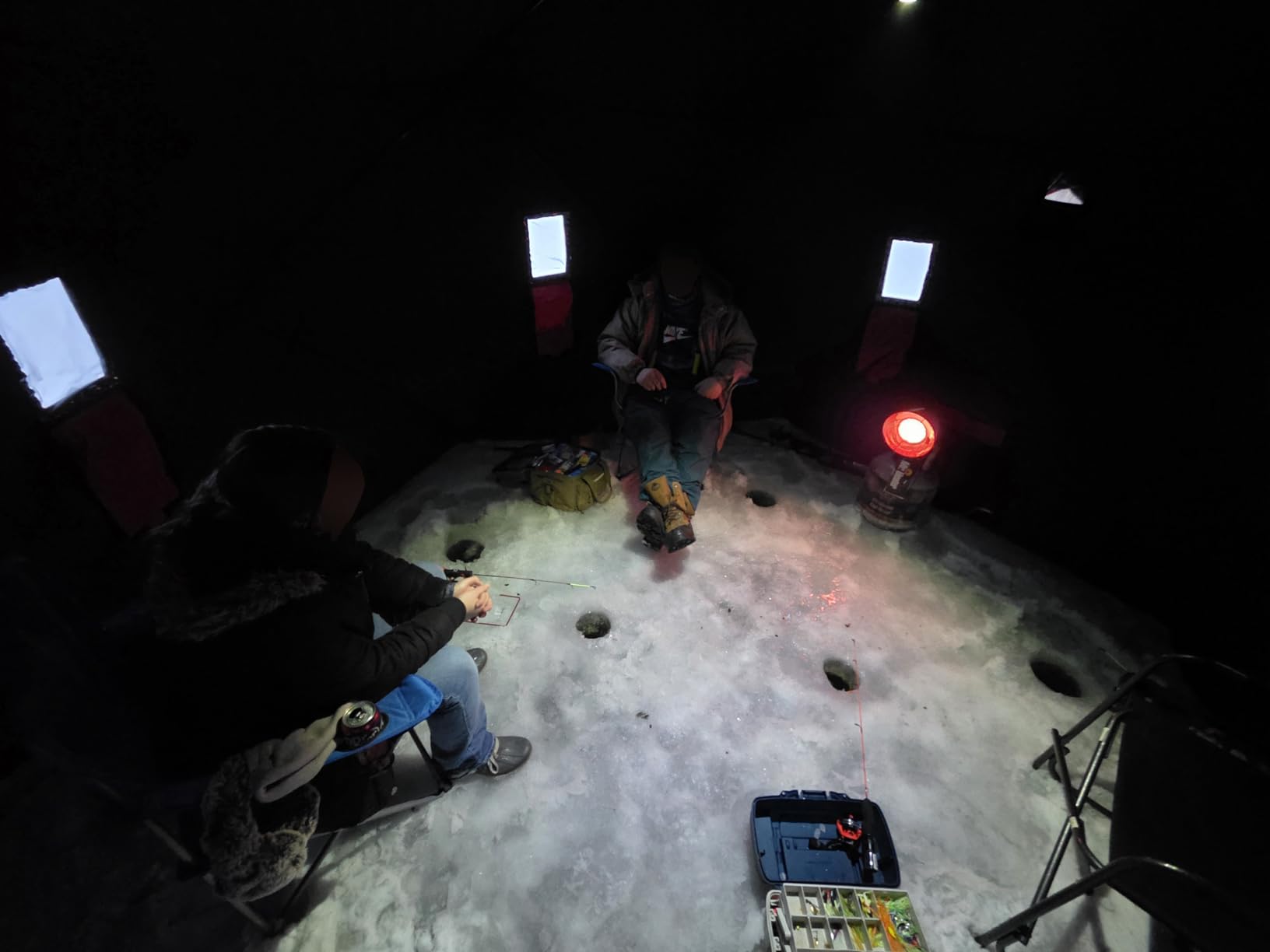 THUNDERBAY Ice Cube Series Pop-Up Hub-Style Ice Fishing Shelter, 68-112 Square Feet of Fishable Area, Portable 6-8 Person Ice Shanty customer photo 1