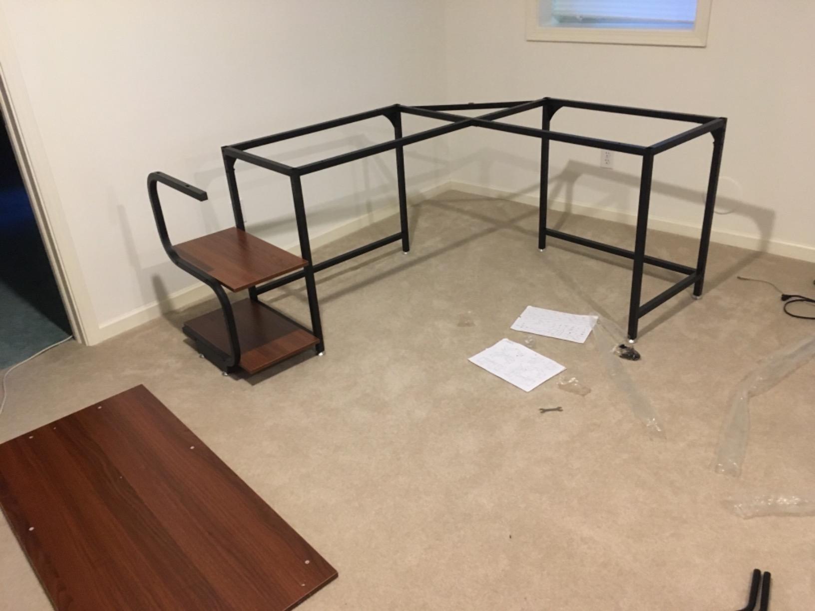 Teraves Reversible L Shaped Desk with Large Surface, 69 Inch Sturdy Corner Desk with Storage Shelves, Premium Office Computer Desk Workstation for Home Office Gaming customer photo 1