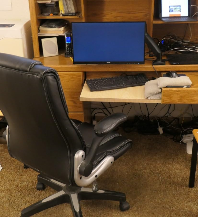 MOUNTUP Single Monitor Desk Mount Holds Screen up to 32 inch, Height Adjustable Monitor Arm, Computer Monitors Stand with Clamp/Grommet Mounting Base customer photo 2