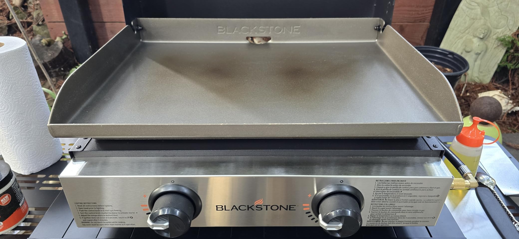 Blackstone 1813 Original 22 inch Tabletop Griddle with Hood and Stainless Steel Front Plate, Powder Coated Steel, Black customer photo 2