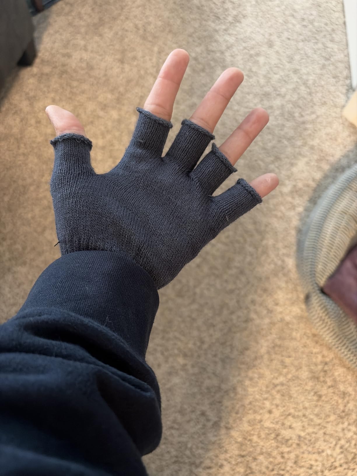 3 Pairs Half Finger Gloves Winter Fingerless Knit Gloves for Typing in Cold Office customer photo 1