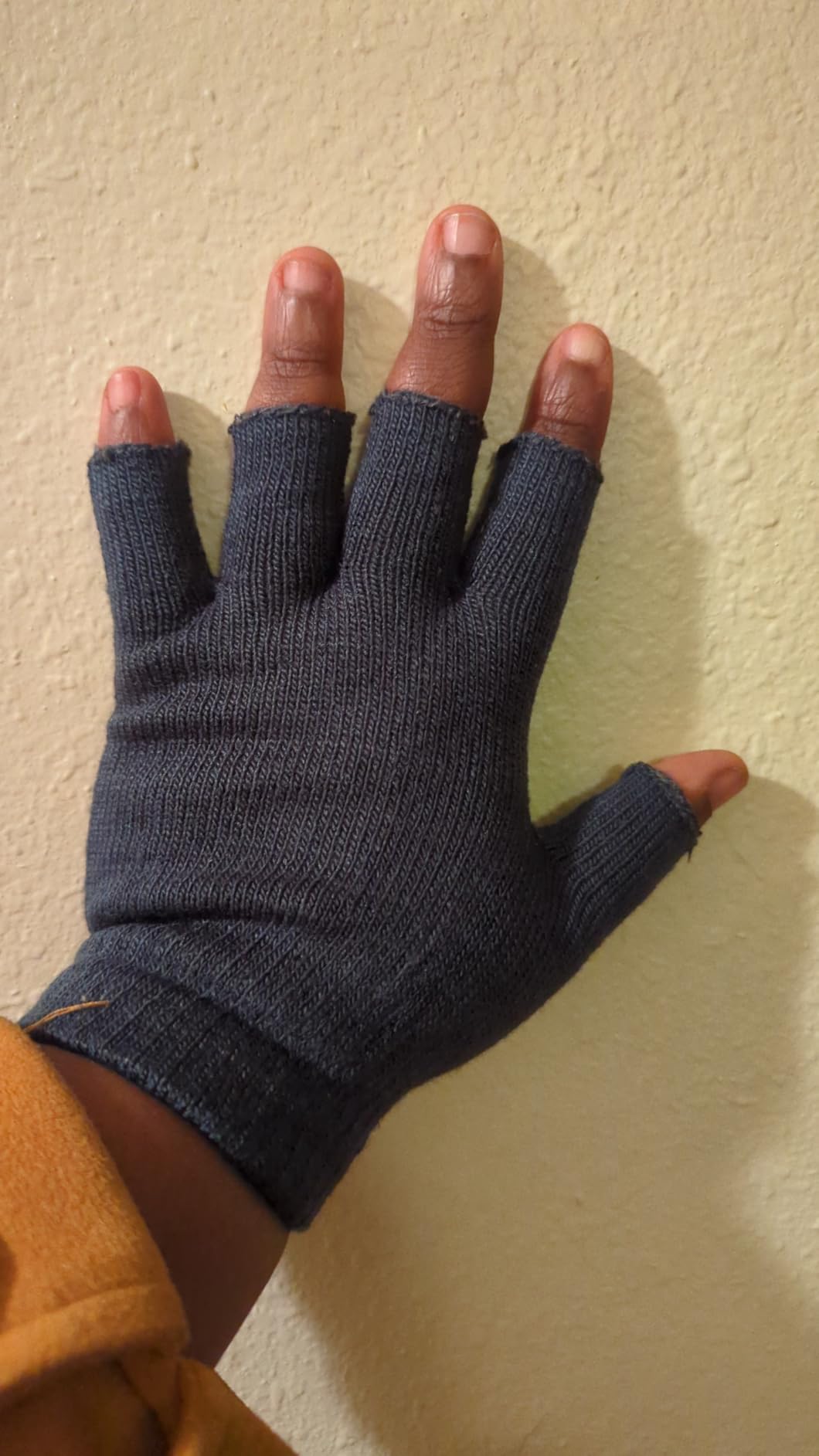 3 Pairs Half Finger Gloves Winter Fingerless Knit Gloves for Typing in Cold Office customer photo 2
