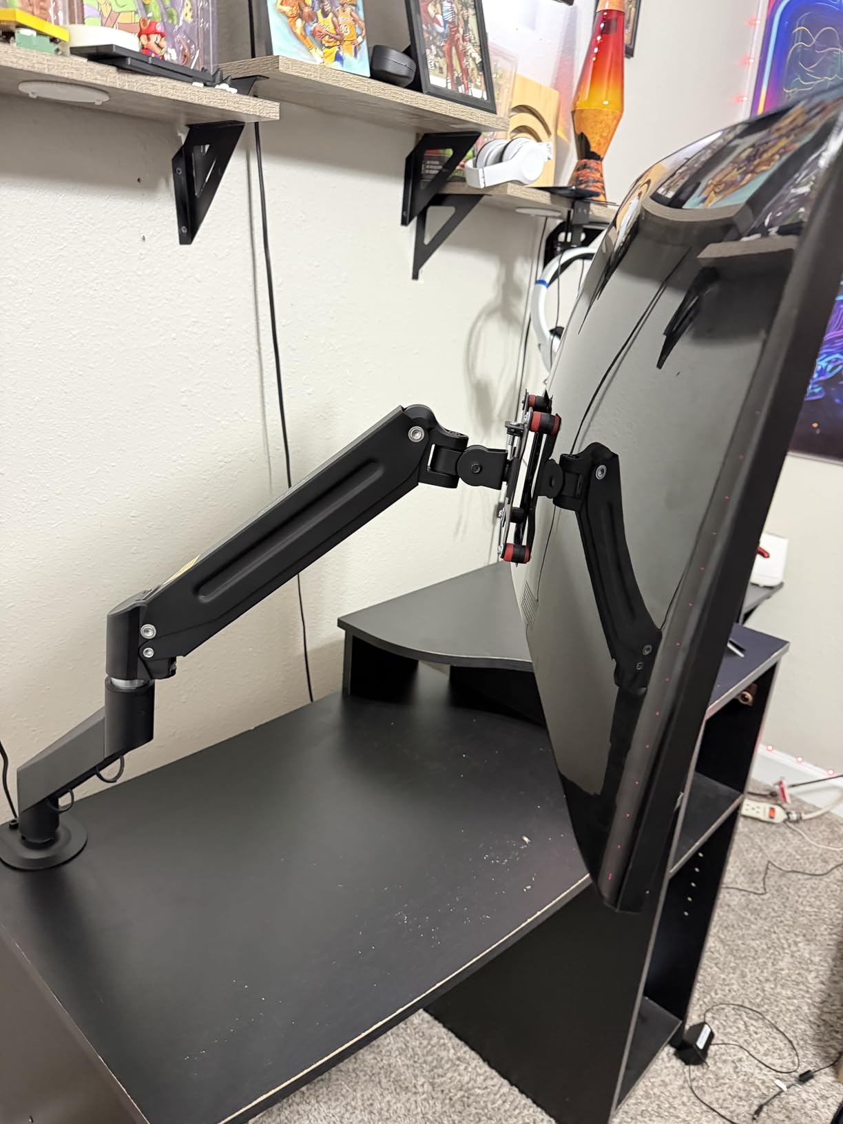 Suptek Monitor Mount Gas Spring Monitor Arm Desk Mount Fully Adjustable Fits 17 20 22 23 24 26 27 32 35 inch Monitors Weight Capacity up to 24.25 lbs customer photo 2