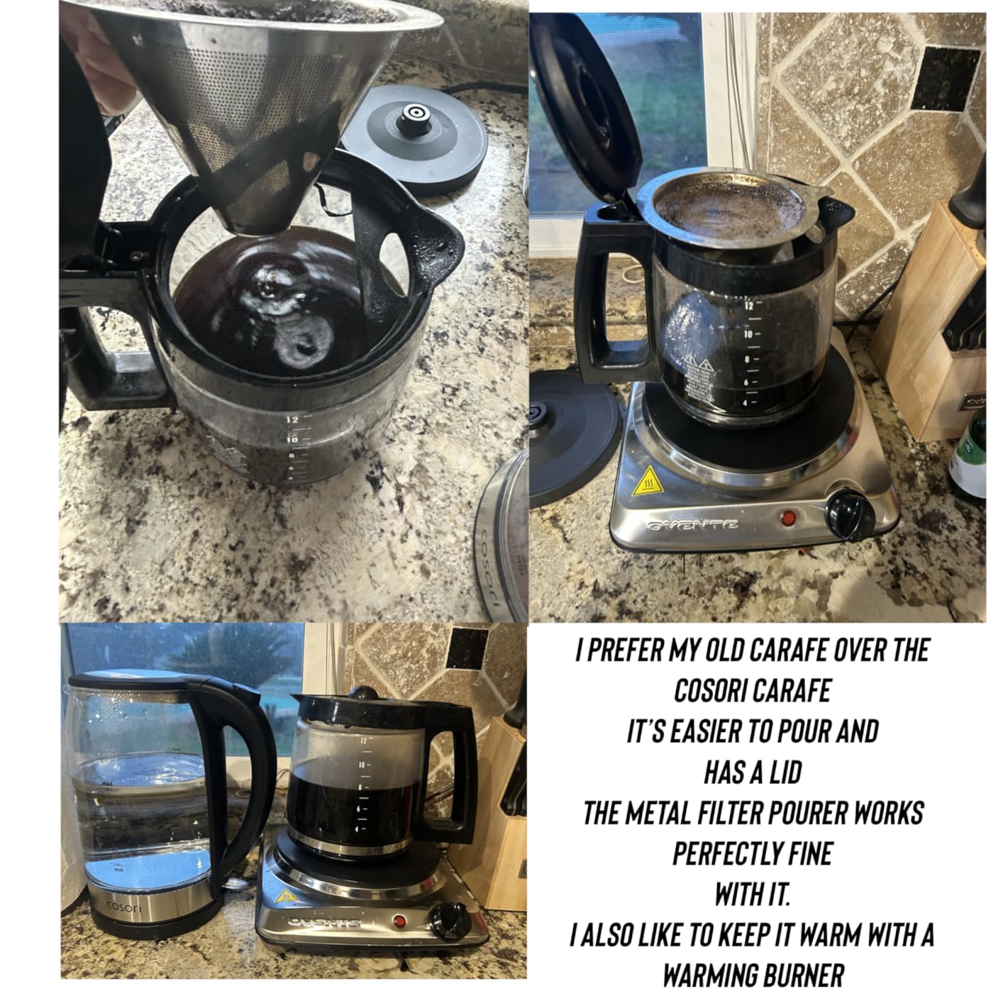 COSORI Pour Over Coffee Maker with Double Layer Stainless Steel Filter, 8-Cup, 34oz, Drip Coffee Maker, Coffee Dripper Brewer, High Heat Resistant Carafe, also for Camping, Hiking customer photo 1