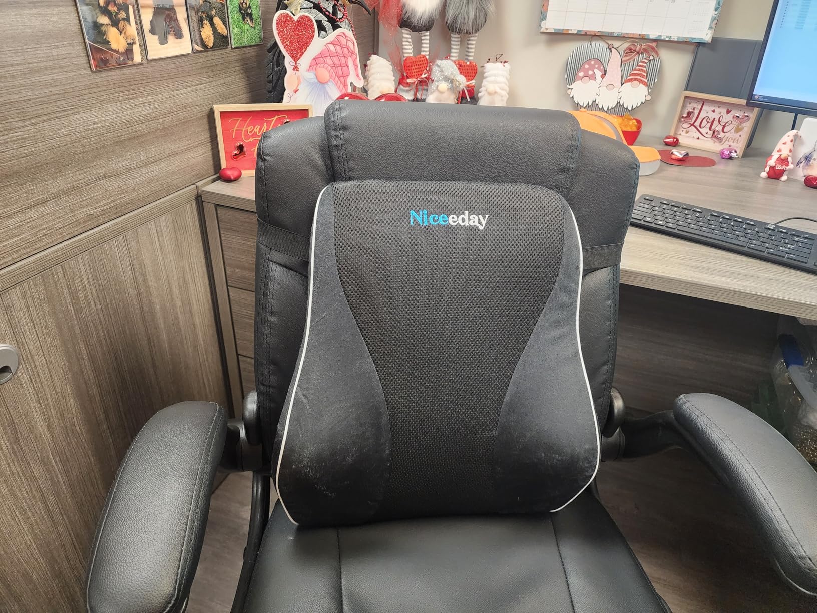 Niceeday Lumbar Support Pillow for Office Chair Car Back Support Pillow, Memory Foam Gaming Chair Desk Chair Back Cushion for Lower Back Pain Relief, Ergonomic Back Rest, Office Home Essentials customer photo 1