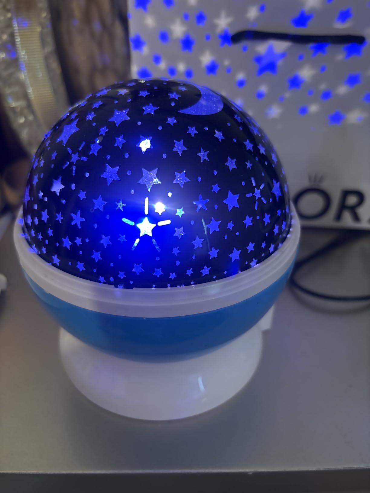 Night Light for Kids, Kids Night Light Nebula 360 Degree Rotation - 4 LED Bulbs 12 Light Color Star Projector Changing with USB Cable customer photo 1
