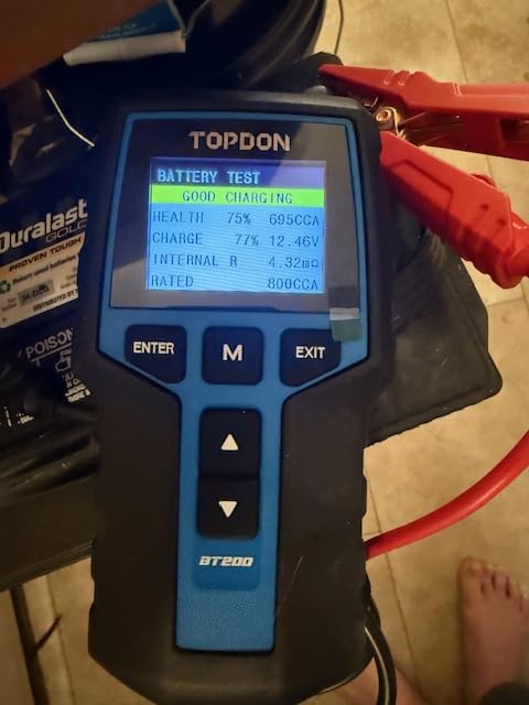 Car Battery Tester 24V 12V Load Tester, TOPDON BT200 100-2000CCA Automotive Alternator Tester Digital Auto Battery Analyzer Charging Cranking System Tester for Car Truck Motorcycle ATV SUV Boat Yacht customer photo 2