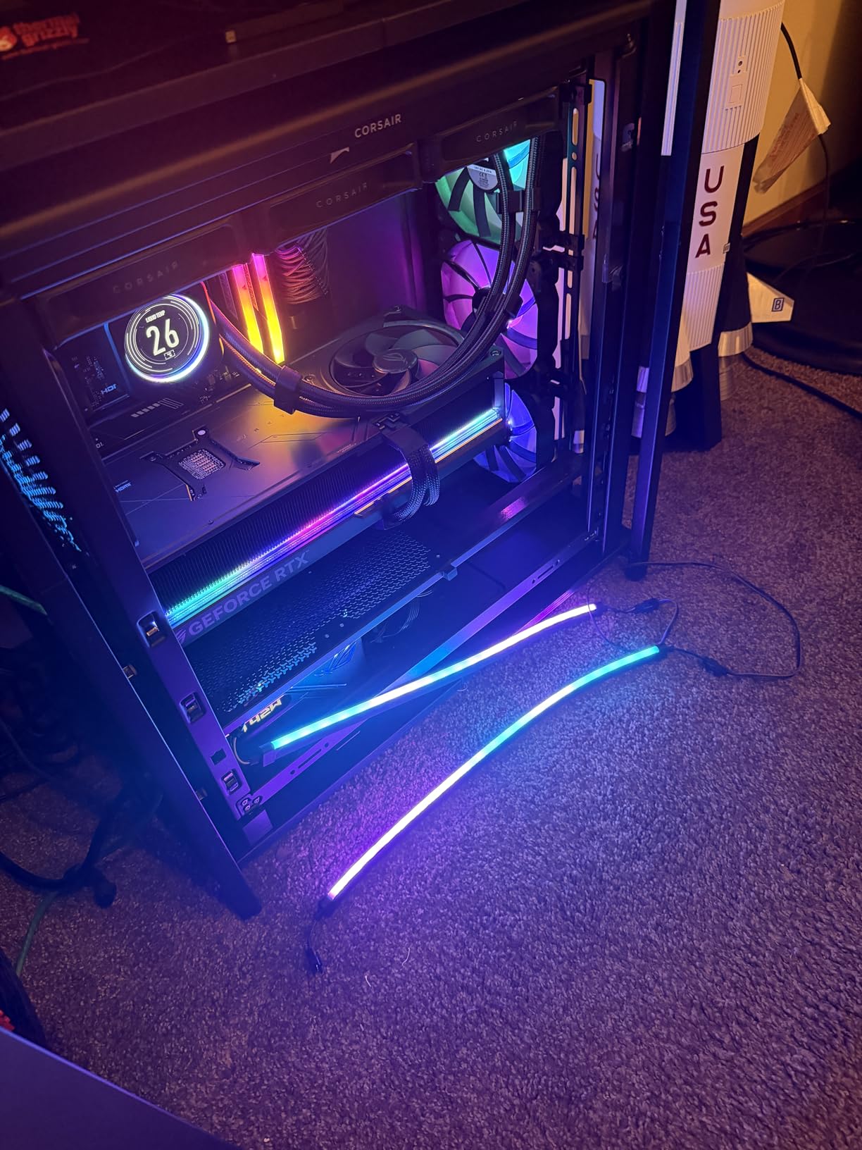 airgoo Addressable RGB PC LED Strip, AG-NEON-LS1 Diffused Silicon Rubber Tube Neon Strip, for 5V 3-pin argb Header or AG-DRGB16 SignalRGB Controller(Not Included), Come with Magnetic Brackets customer photo 2