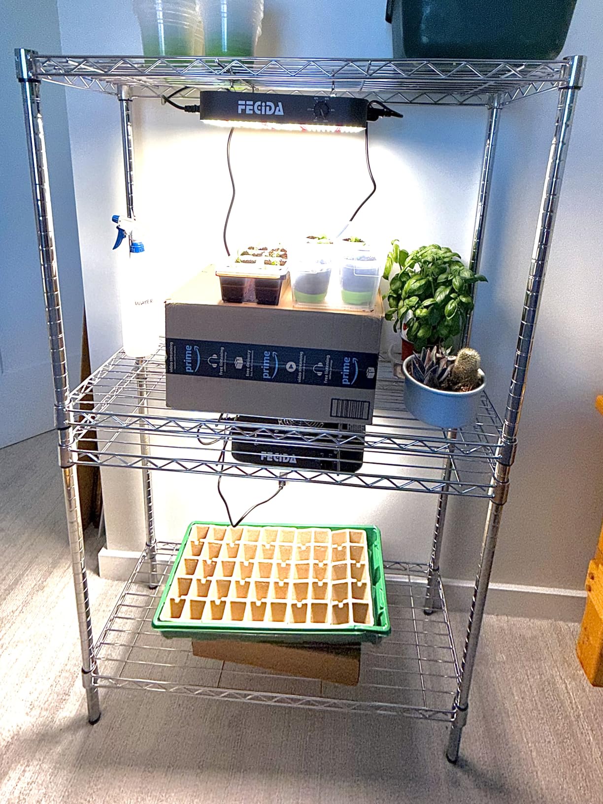 FECiDA 1200W Equivalent LED Grow Light, 130 Watt Power Draw Full Spectrum Grow Lights for Seed Starting, Seedlings, Veg, Bloom, 0-100% Dimmable, Daisy Chain, Quiet Cooling Fan customer photo 2