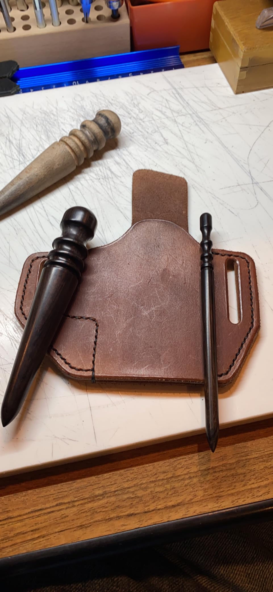 OWDEN Professional 2Pcs.Leather Edge Burnisher Ebony Wood Edge Slicker Leather Craft Tool Polished Grinding Tool customer photo 1