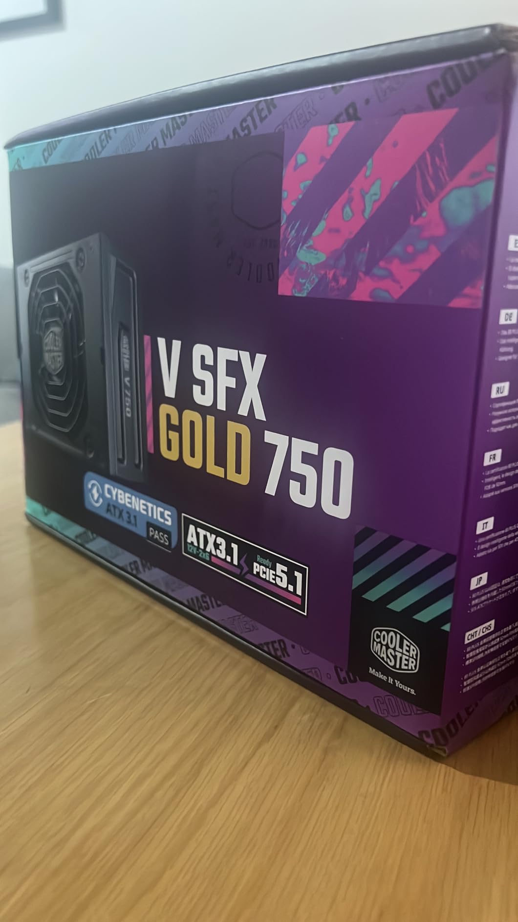 Cooler Master V750 SFX Gold 750W Fully Modular Power Supply - 80+ Gold Certified SFF PSU, ATX 3.1 & PCIe 5.1 Ready, 90 Deg Angled Cable, Low Noise, Small Form Factor ITX PSU, 10-Year Warranty, Black customer photo 1