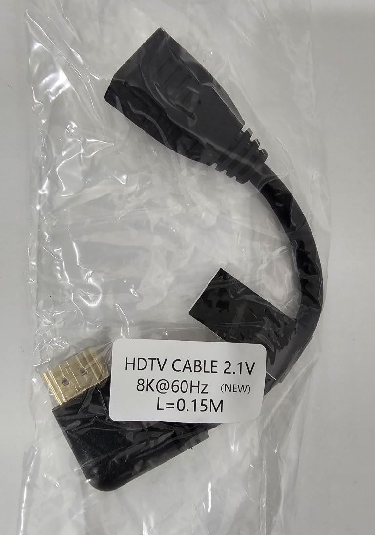 Poyiccot 8K HDMI Extension Cable, Short 90 Degree Right Angle Male to Female HDMI 2.1 Cable Adapter 48Gbps with 8K@60Hz Video & 3D HDR for TV/Xbox /PS4 /PS5 (Right M/F), 0.5feet customer photo 1
