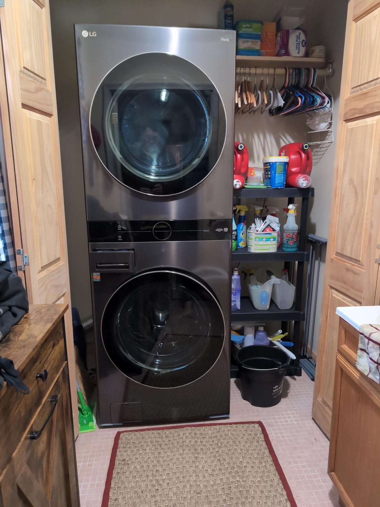 LG WashTower Stacked Smart Laundry Center 4.5 Cu.Ft. Front Load Washer & 7.4 Cu.Ft. Electric Dryer in Black Steel w/Steam WKEX200HBA customer photo 5