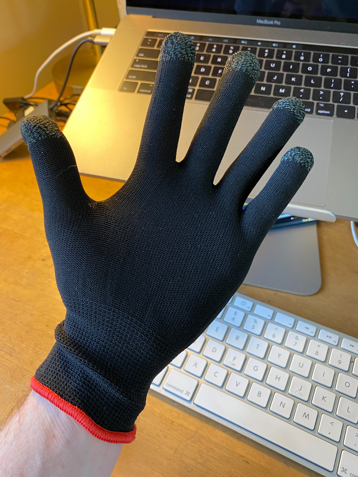Gaming Gloves, Anti-Sweat Breathable Touch Finger Game Glove for Highly Sensitive Nano-Silver Fiber Material, Support Almost All Mobile Gaming (Black) customer photo 1