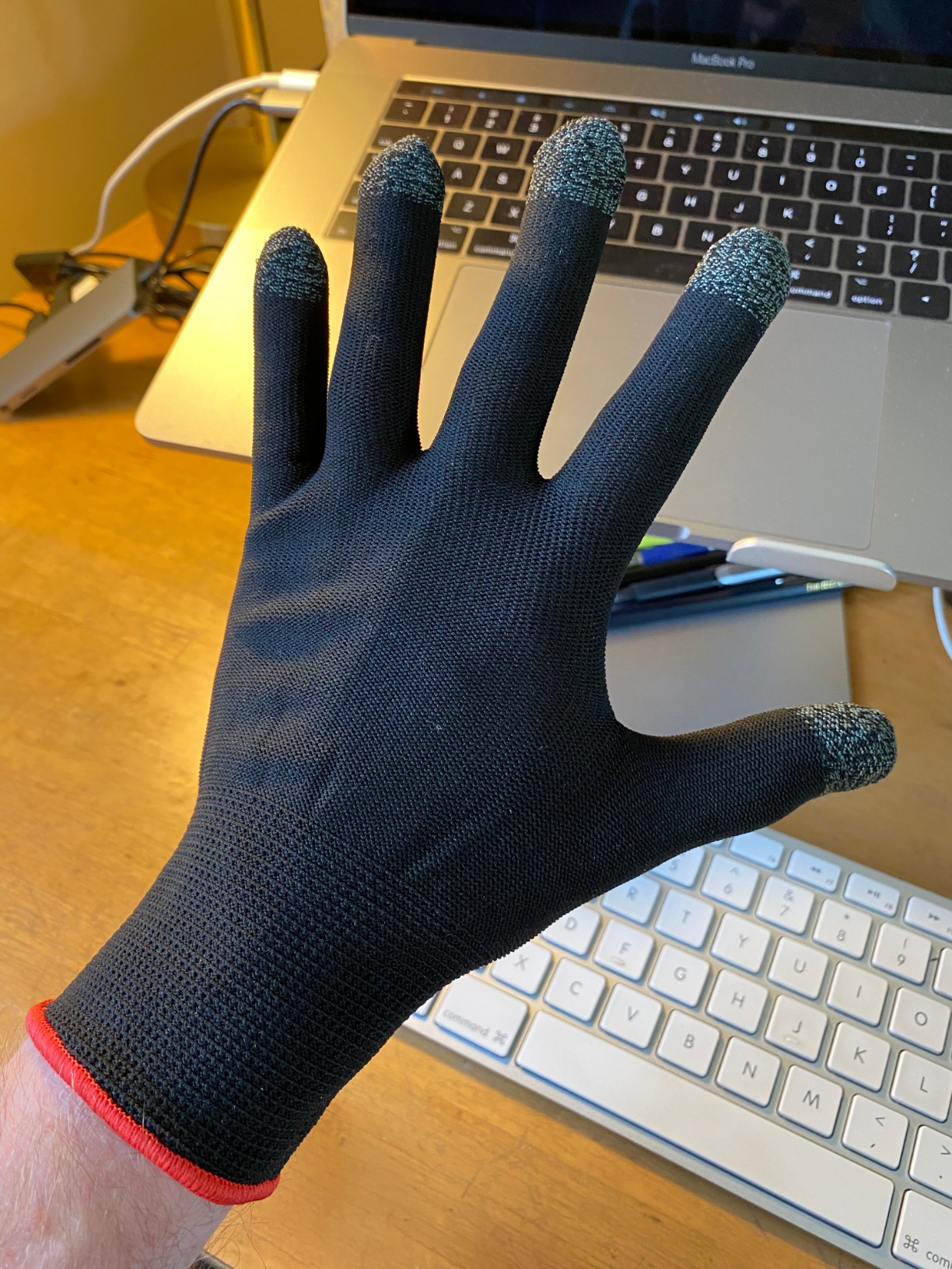 Gaming Gloves, Anti-Sweat Breathable Touch Finger Game Glove for Highly Sensitive Nano-Silver Fiber Material, Support Almost All Mobile Gaming (Black) customer photo 2