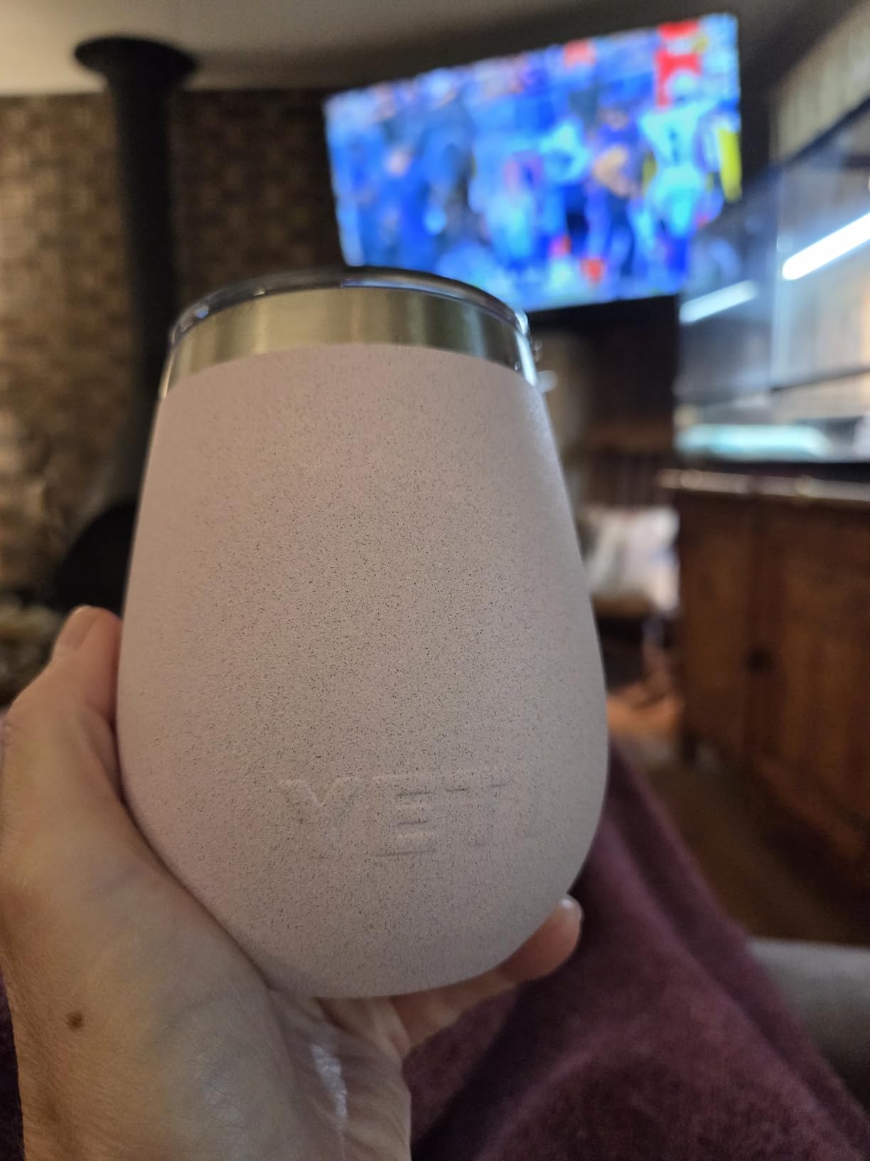 YETI Rambler 10 oz Wine Tumbler, Vacuum Insulated, Stainless Steel with MagSlider Lid, White customer photo 1