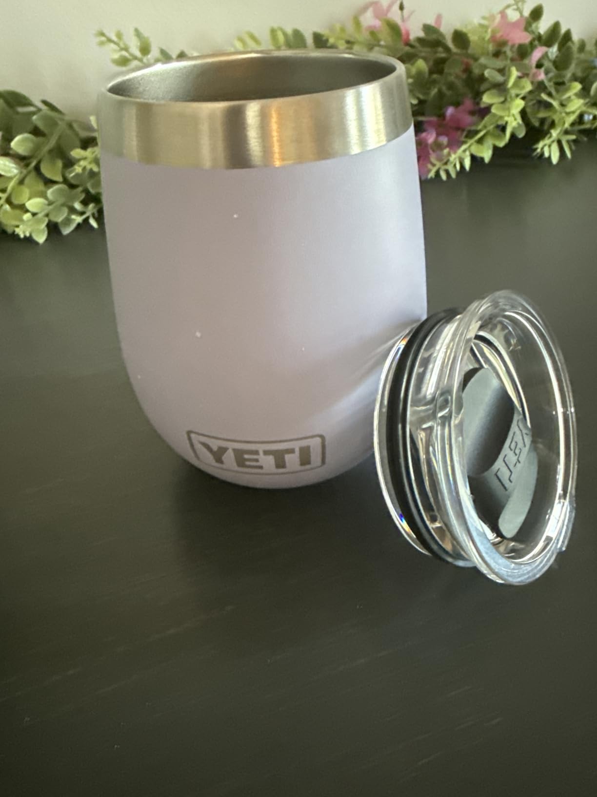 YETI Rambler 10 oz Wine Tumbler, Vacuum Insulated, Stainless Steel with MagSlider Lid, White customer photo 2