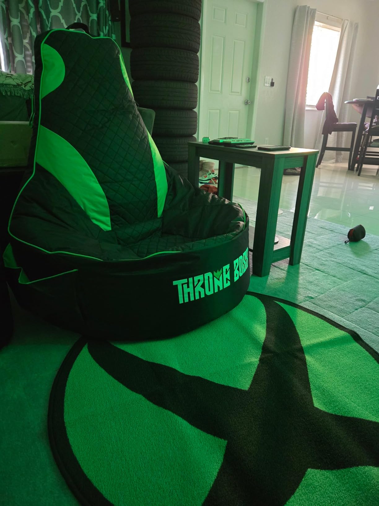 Throne Boss Gaming Bean Bag Chair Cover for Kids with High Back, Blue - Floor Gaming Chair Cover, Easy to Clean Fabric, Large Side Pockets, Headphone Hanger, Requires 200 Liters Polystyrene Beans customer photo 1