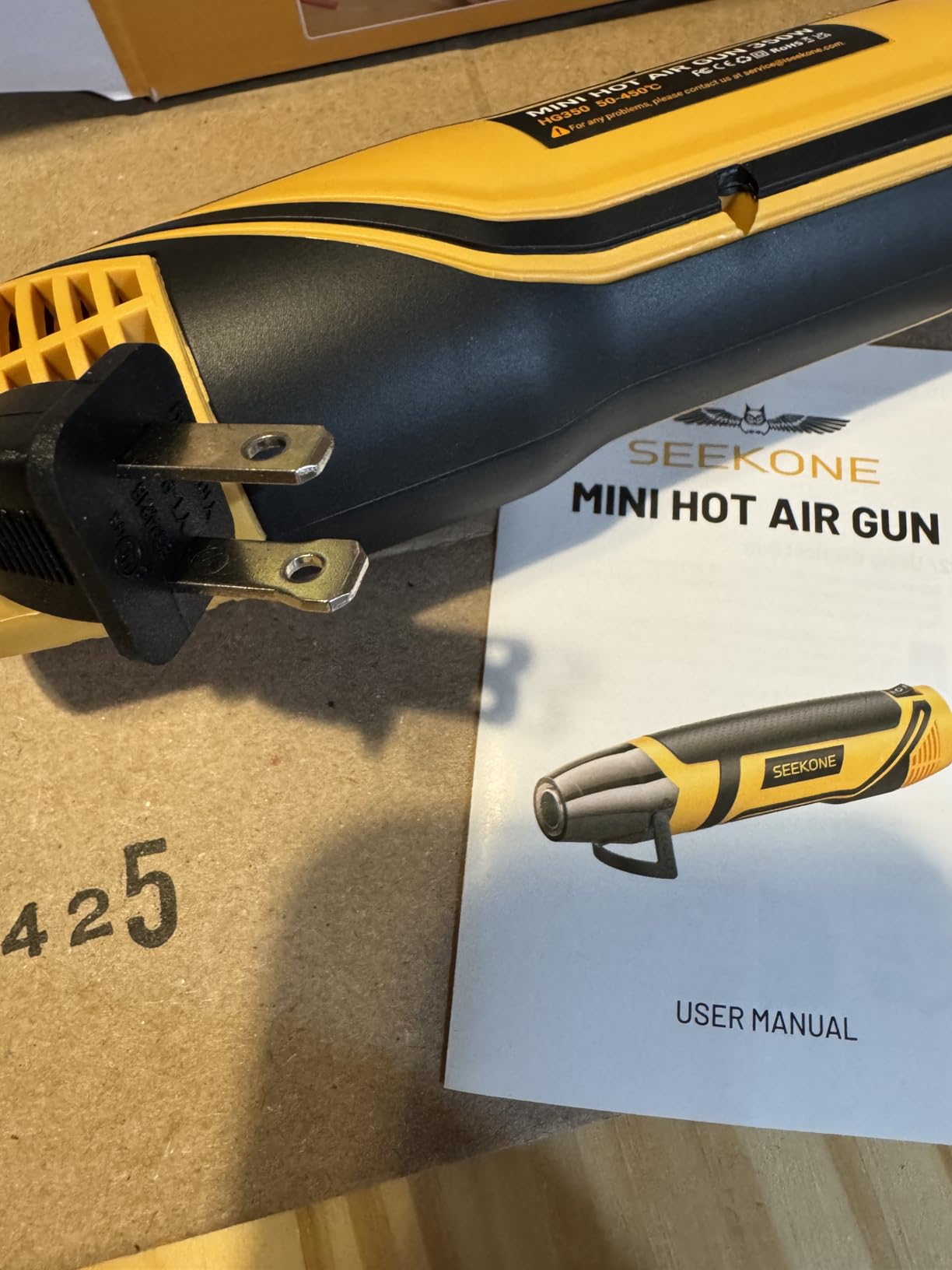 SEEKONE Mini Heat Gun, 350W 2-Temp Settings 500°F & 842°F Fast Heat Hot Air Gun for Crafting customer photo 1