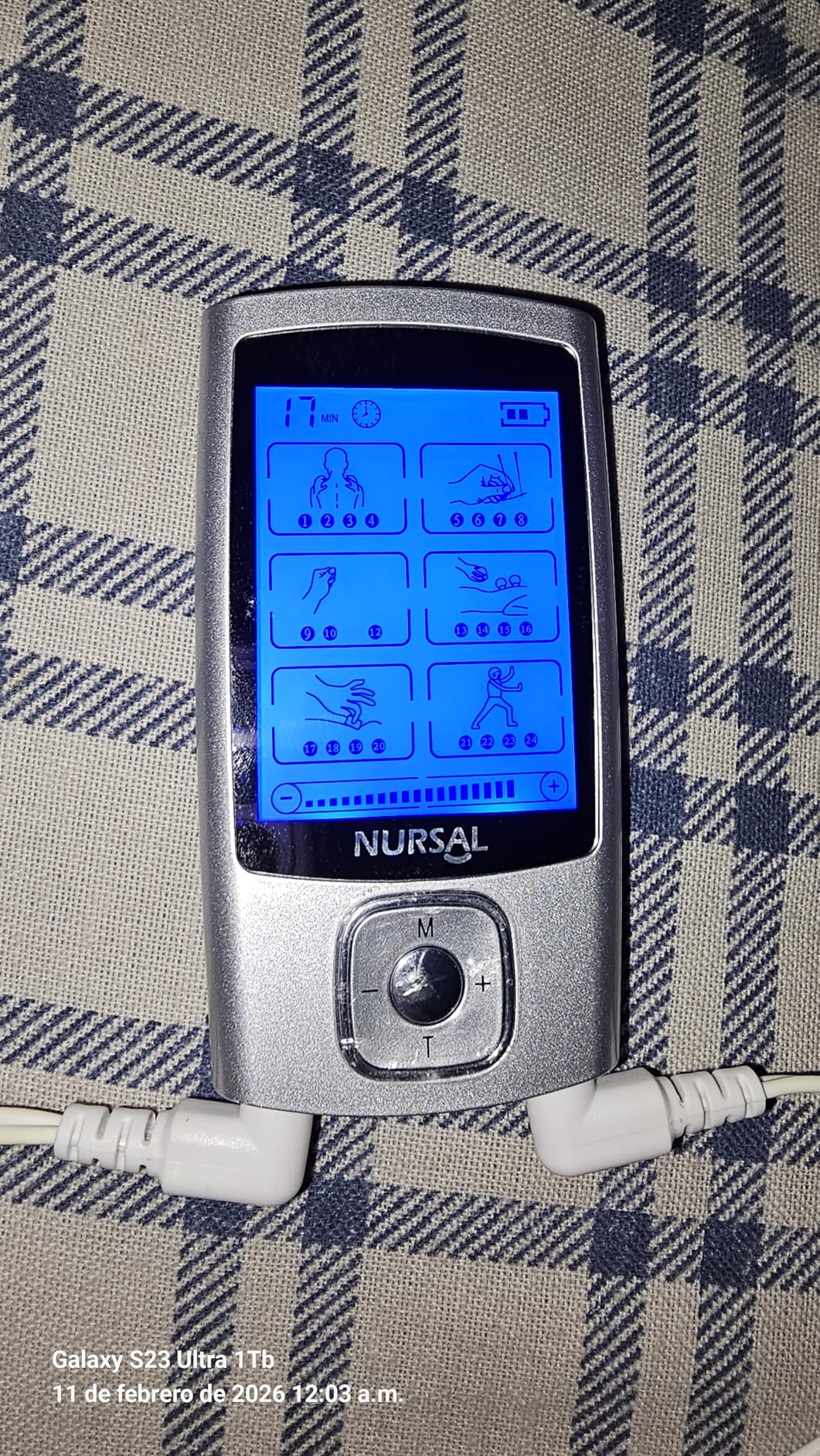 NURSAL 24 Modes TENS Unit Muscle Stimulator with Continuous Stimulation, Rechargeable Electronic Pulse Massager with 8 Pads for Back and Shoulder Pain Relief and Muscle Strength (Silver) customer photo 1