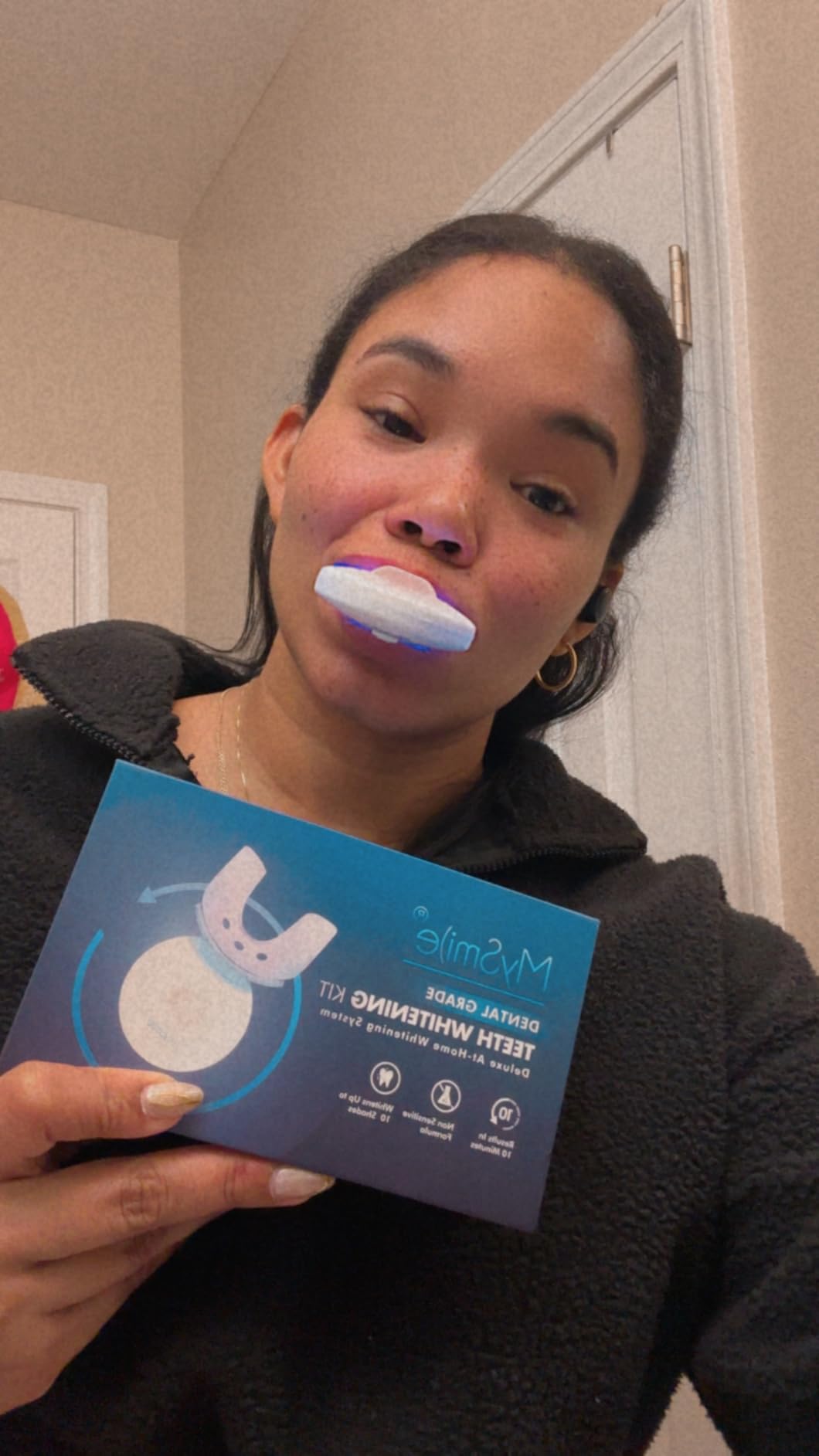 MySmile Teeth Whitening Kit with LED Light, 10 Min Non-Sensitive Fast Teeth Whitener with 3 Carbamide Peroxide Whitening Gel, Helps to Remove Stains from Coffee, Smoking, Wines, Soda, Food customer photo 1