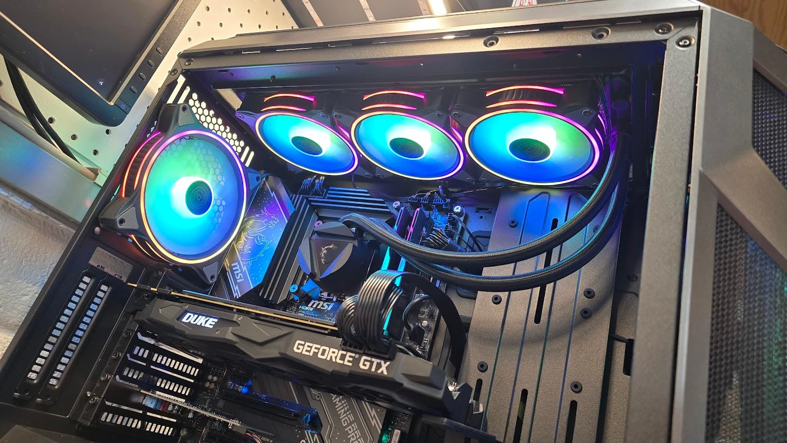 Cooler Master MasterFan MF140 Halo Fan, Duo-Ring ARGB Customizable Lighting, 140mm PWM Static Pressure, ARGB Header Extender For PC Case, Liquid and Air Cooler (MFL-B4DN-15NPA-R1), Black customer photo 1