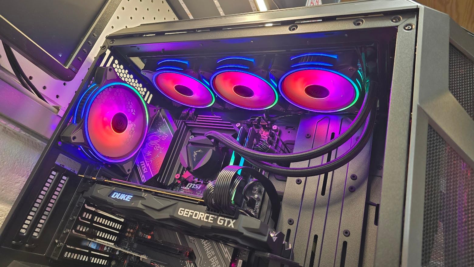 Cooler Master MasterFan MF140 Halo Fan, Duo-Ring ARGB Customizable Lighting, 140mm PWM Static Pressure, ARGB Header Extender For PC Case, Liquid and Air Cooler (MFL-B4DN-15NPA-R1), Black customer photo 2