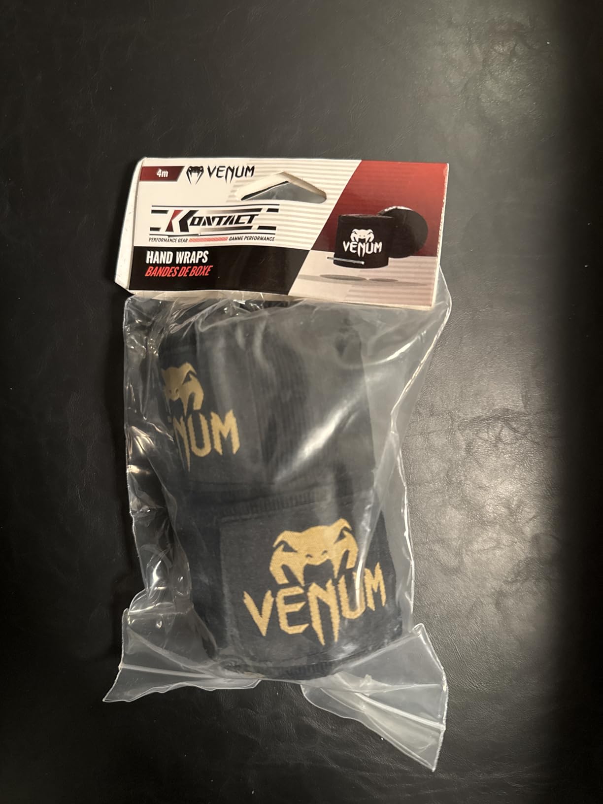 Venum Kontact Boxing Hand Wraps - Black/Gold, 180 in customer photo 2