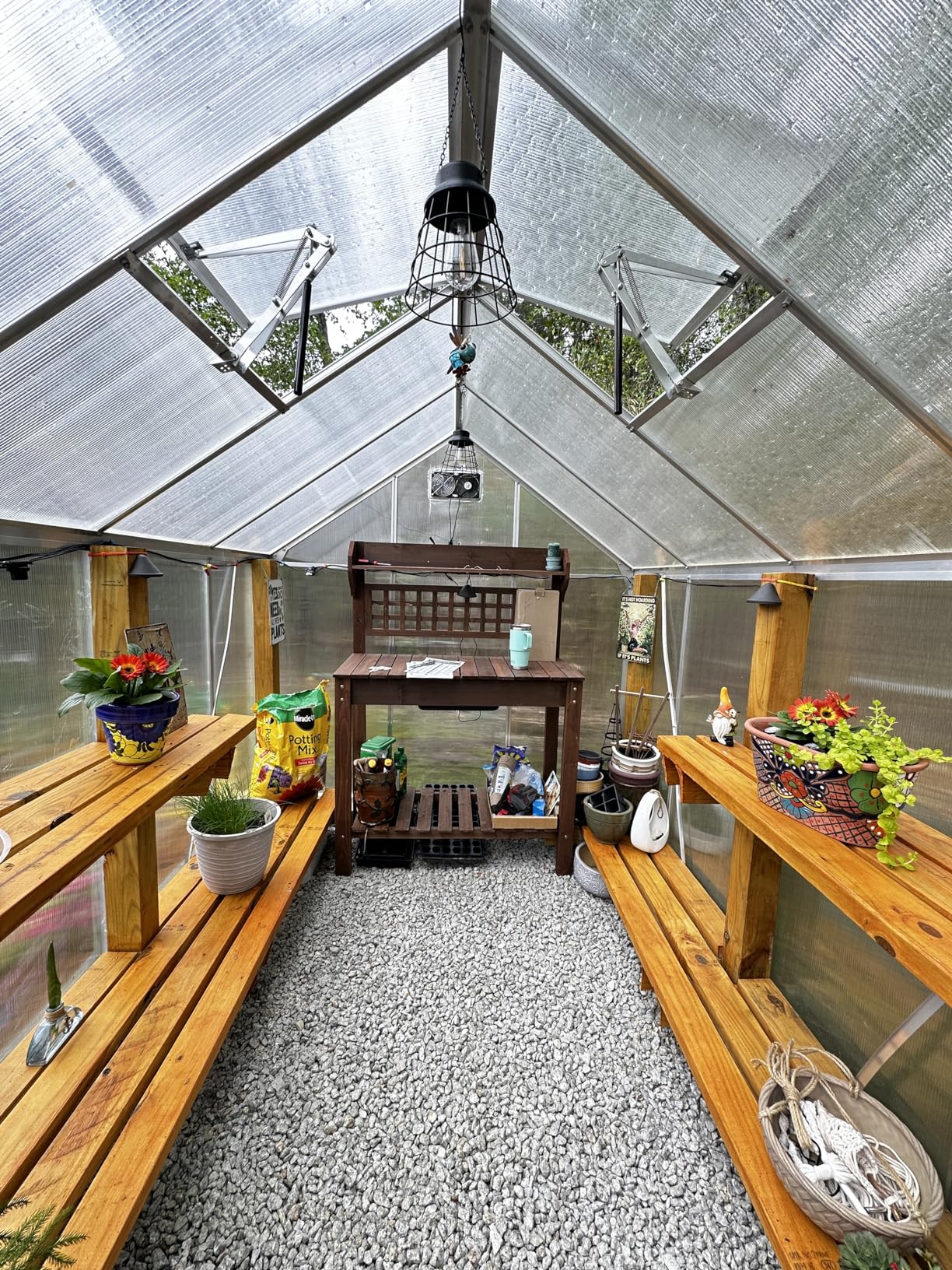 BIBISTORE Automatic Greenhouse Vent Opener Solar Powered Auto Hothouse Window Opener Wooden Cold Frame Roof Vent Opening Kit Greenhouse Accessories-(Lifts 15.4 Lbs,Double Spring) customer photo 2
