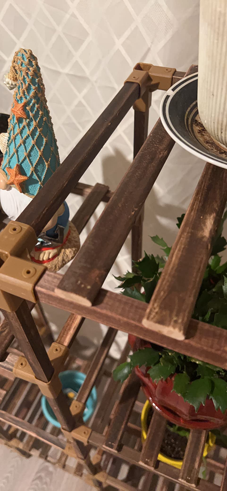 Bamworld Plant Stand Indoor Plant Shelf Outdoor Wood Plant Rack for Multiple Plants 3 Tiers Ladder Plant Holder for Living Room Patio Boho Home Decor for Gardening customer photo 1