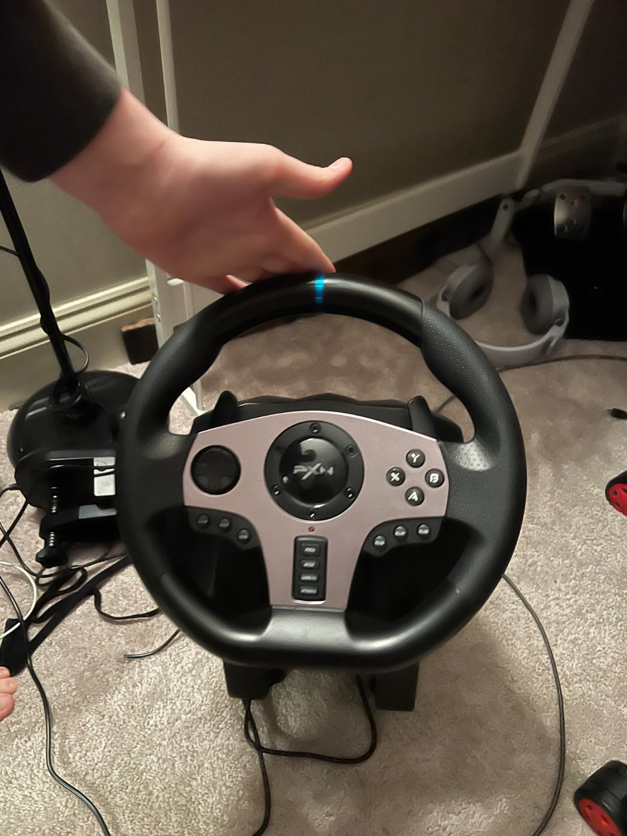 PXN V9 Steering Wheel for PC, PS4, Xbox, Switch - Universal USB Sim Racing Wheel, APP, 270/900° Adjustable, 3 Pedals & Shifter Full Bundle customer photo 1